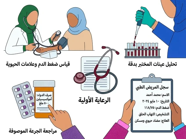 Arabic Medical Healthcare Services Vector Infographic
