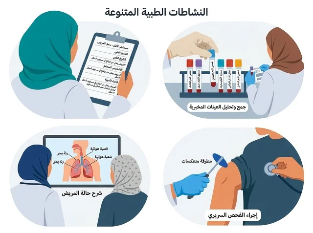 Diverse Medical Activities Vector Infographic Design
