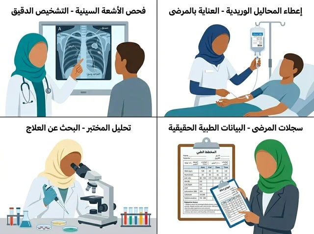 Muslim Healthcare Professionals Vector Illustration