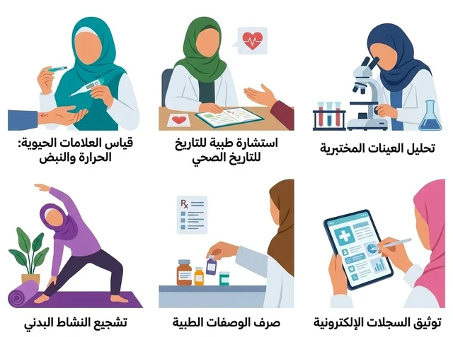 Muslim Female Doctors Healthcare Vector Illustration