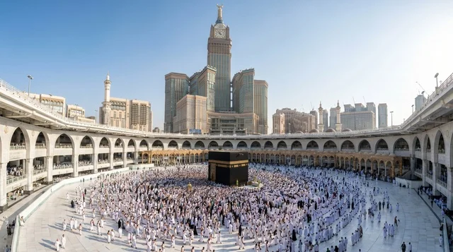 Holy Kaaba Mecca Masjid Al Haram with Clock Tower