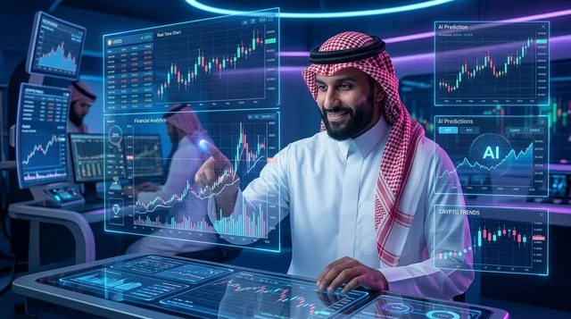 رجل أعمال سعودي يحلل سوق الأسهم بالذكاء الاصطناعي