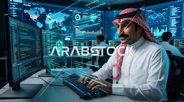 مهندس أمن سيبراني سعودي يعمل في مركز البيانات الرقمية