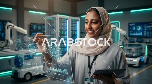 مهندسة سعودية تستخدم الهولوغرام في مختبر الروبوتات