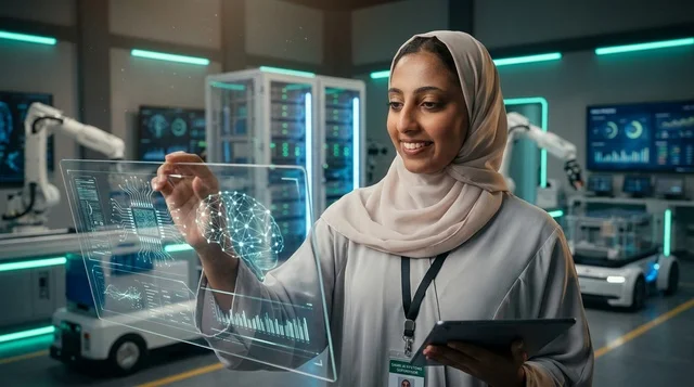 مهندسة سعودية تستخدم الهولوغرام في مختبر الروبوتات