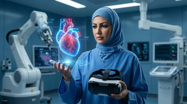 طبيبة عربية تستخدم تقنية الهولوجرام والواقع الافتراضي