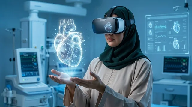 طبيبة سعودية تستخدم تقنية هولوجرام القلب ثلاثي الأبعاد