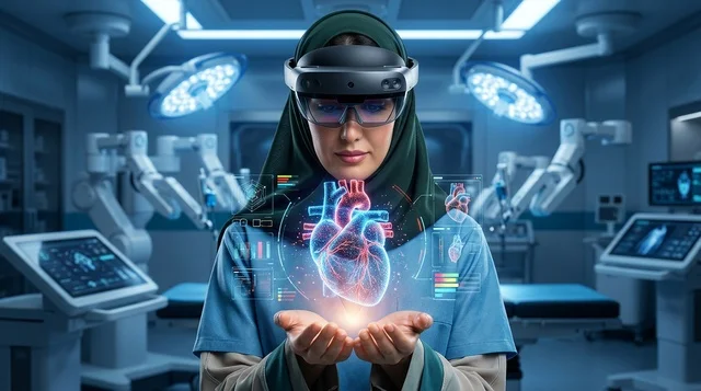 طبيبة عربية تستخدم تقنية الهولوجرام والواقع الافتراضي