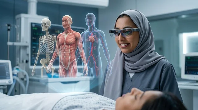 طبيبة عربية تستخدم تقنية الهولوجرام لتشريح الجسم