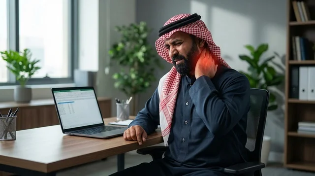 رجل أعمال سعودي يعاني من ألم
