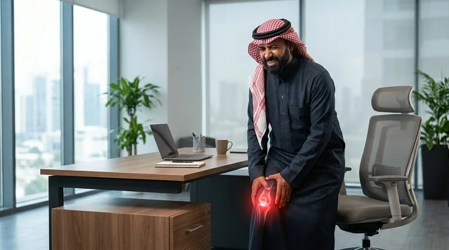 رجل أعمال سعودي يعاني من ألم