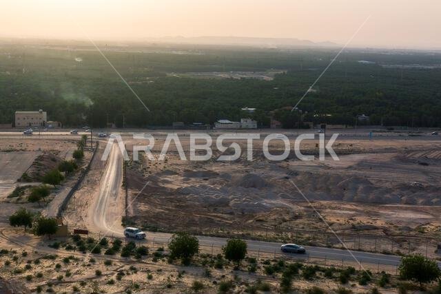 Scenic Views from Al Shuba Hanging Bridge Trail in Al Ahsa, Eastern Province near Al Hofuf, Saudi Arabia.