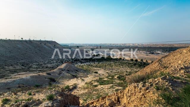 Scenic Views from Al Shuba Hanging Bridge Trail in Al Ahsa, Eastern Province near Al Hofuf, Saudi Arabia. Scenic Views from Al Shuba Hanging Bridge Trail in Al Ahsa, Eastern Province near Al Hofuf, Saudi Arabia.