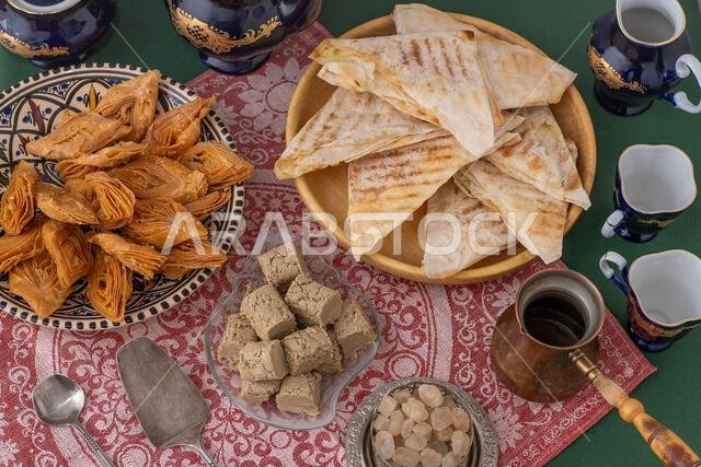 Traditional Turkish Coffee and Desserts. Food and drink.