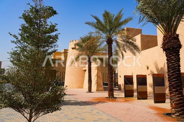 حي الضه التاريخي ببرجه التقليدي المبني من الطوب اللبن، الرياض، المملكة العربية السعودية