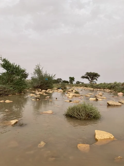 Rainwater Stream in Shaib Abu Nakhla Al-Qassim Saudi Rainwater Stream in Shaib Abu Nakhla Al-Qassim Saudi