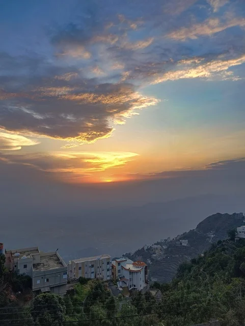 Sunset over Faifa Mountains Jazan Saudi Arabia