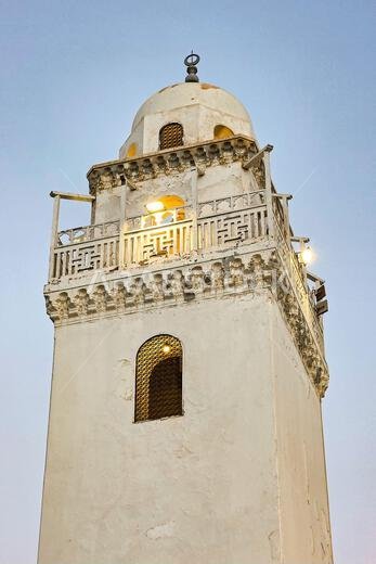 Island Mosque Al-Rahmah on the waterfront of Jeddah New Corniche on the Red Sea coast in Saudi Arabia