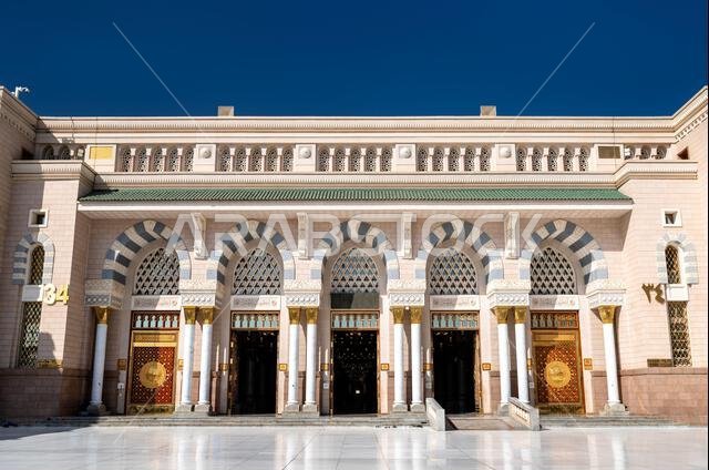 تفاصيل معمارية رائعة للمسجد النبوي في المدينة المنورة، المملكة العربية السعودية. تفاصيل معمارية رائعة للمسجد النبوي في المدينة المنورة، المملكة العربية السعودية.
