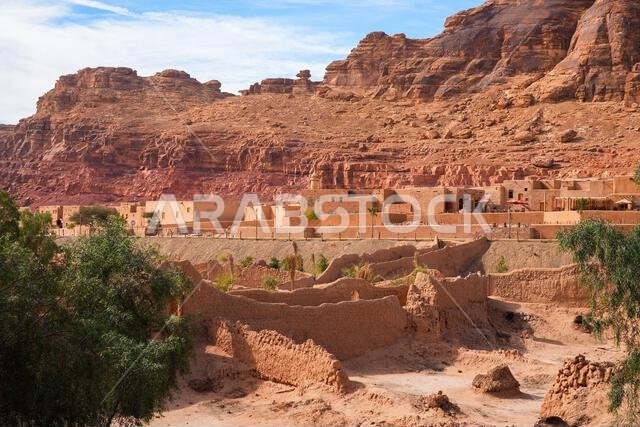 Historical mudbrick houses of AlUla Old Town in Saudi Arabia