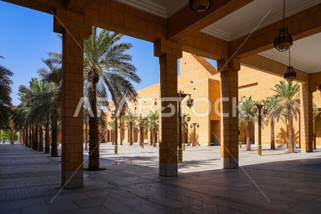 Modern Najdi architecture of the Imam Turki bin Abdullah Grand Mosque in Riyadh, Saudi Arabia