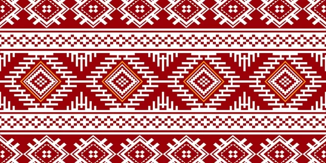 Traditional Saudi Al-Sadu Red Pattern Background Textile