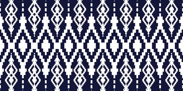 Traditional Saudi Sadu Pattern Blue and White Background