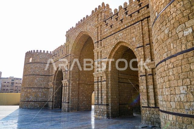 Historic Bab Makkah gate in the old town of Al-Balad in Jeddah, Saudi Arabia