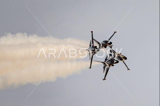 Riyadh, Saudi Arabia - 10 2 2026: fighter jets flying in formation Riyadh, Saudi Arabia - 10 2 2026: fighter jets flying in formation