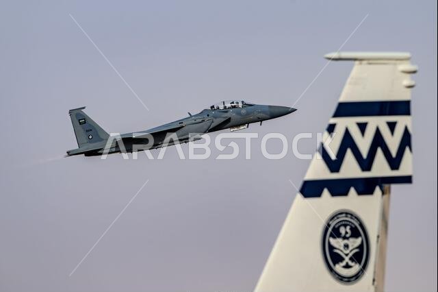 Riyadh, Saudi Arabia - 10 2 2026: fighter jet flying in sky