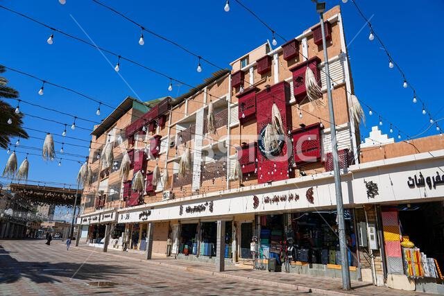 Mondern apartment building in Al Balad historic center of Taif in Saudi Arabia