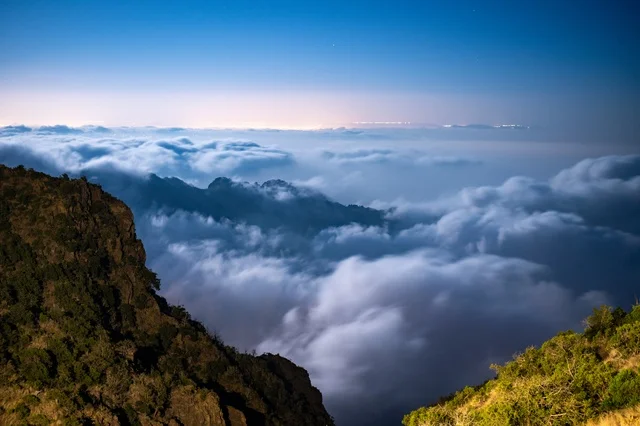 Asir Mountains Landscape with Clouds in Saudi Arabia