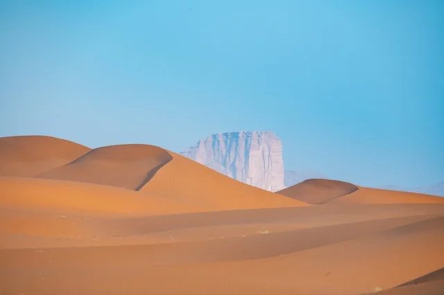 Tuwaiq Mountain and Nefud Desert Dunes Saudi Arabia