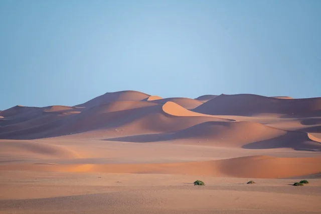 كثبان رملية في صحراء النفود بالمملكة العربية السعودية