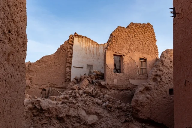 Historic Mud House Ruins and Clay Building in Saudi Arabia