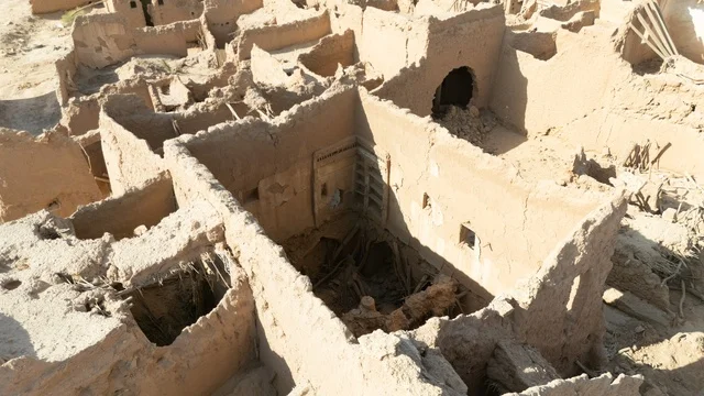 Old Clay House Ruins Saudi Arabia Aerial View