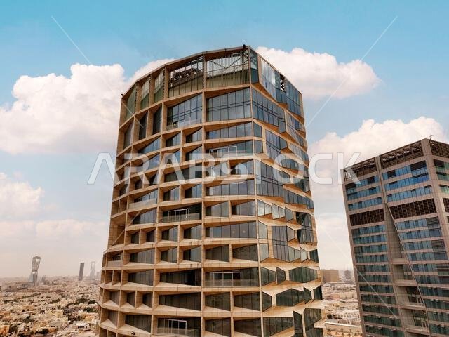 Modern buildings in King Abdullah Financial District (KAFD), Riyadh, Saudi Arabia.