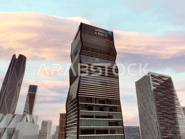 Modern buildings in King Abdullah Financial District (KAFD), Riyadh, Saudi Arabia.