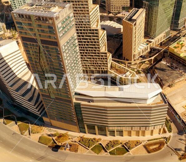 Modern buildings in King Abdullah Financial District (KAFD), Riyadh, Saudi Arabia.