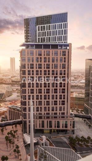 Modern buildings in King Abdullah Financial District (KAFD), Riyadh, Saudi Arabia.