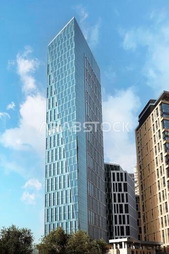 Modern buildings in King Abdullah Financial District (KAFD), Riyadh, Saudi Arabia.