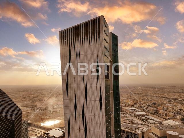 Modern buildings in King Abdullah Financial District (KAFD), Riyadh, Saudi Arabia.