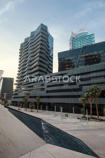 Modern buildings in King Abdullah Financial District (KAFD), Riyadh, Saudi Arabia.
