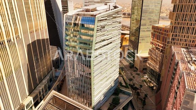 مبانٍ حديثة في مركز الملك عبد الله المالي (KAFD)، الرياض، المملكة العربية السعودية.