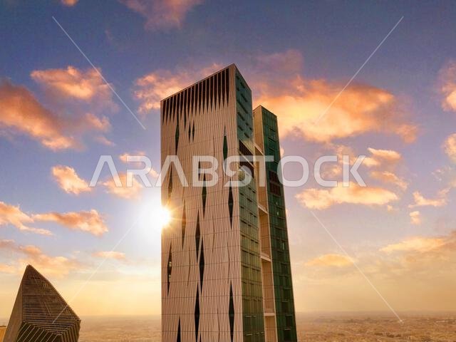 Modern buildings in King Abdullah Financial District (KAFD), Riyadh, Saudi Arabia.