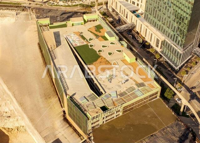 Modern buildings in King Abdullah Financial District (KAFD), Riyadh, Saudi Arabia.