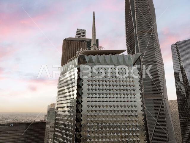 Modern buildings in King Abdullah Financial District (KAFD), Riyadh, Saudi Arabia.