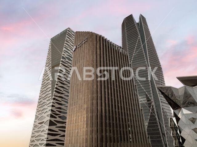 Modern buildings in King Abdullah Financial District (KAFD), Riyadh, Saudi Arabia.
