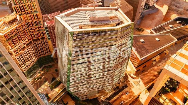 Modern buildings in King Abdullah Financial District (KAFD), Riyadh, Saudi Arabia.