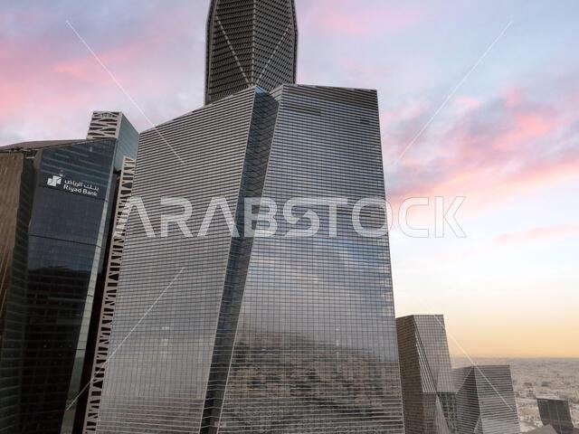 Modern buildings in King Abdullah Financial District (KAFD), Riyadh, Saudi Arabia.